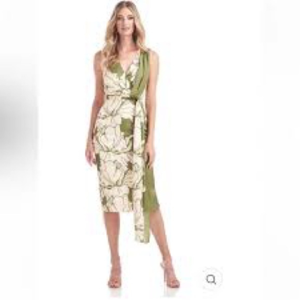 Floral Green and White Women's Dress